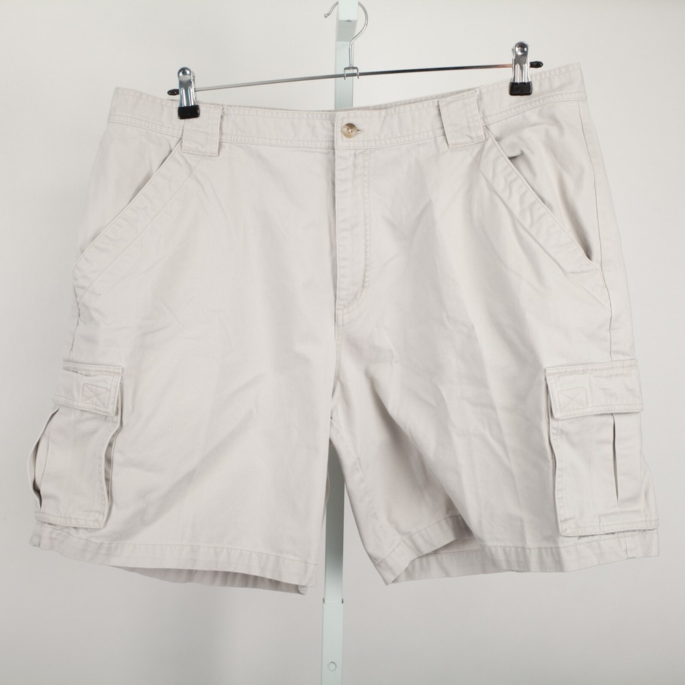 Columbia Cargo Shorts Mens 42 Tan Stone Cotton 9 Inseam Hiking Utility XM4093